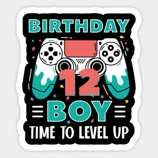 12th Birthday Boy Gamer Funny B-day Gift For Boys kids toddlers Sticker